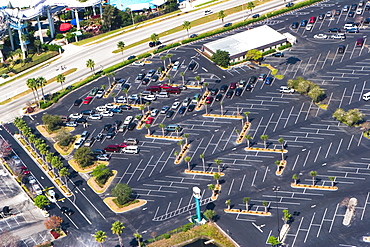 Aerial view of cars parked in a parking lot, Orlando, Florida, USA