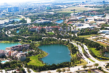 Aerial view of buildings in a city, Orlando, Florida, USA