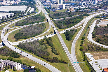 Aerial view of roads, Interstate 4, Orlando, Florida, USA