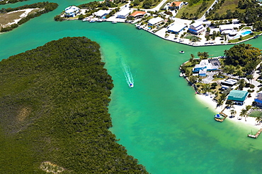 Aerial view of a city by the sea, Florida Keys, Florida, USA