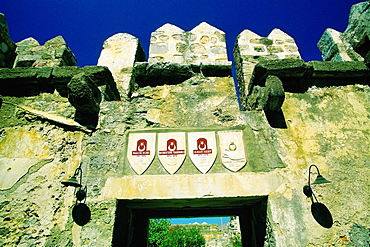 Low angle view of the entrance of a castle, St Peter's Castle, Bodrum, Turkey