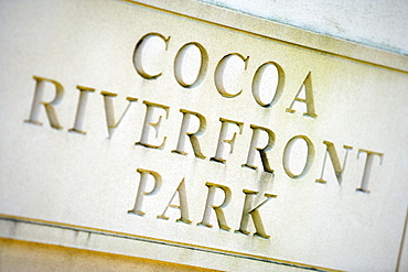 Close-up of texts on a wall, Riverfront Park, Cocoa Village, Cocoa Beach, Florida, USA