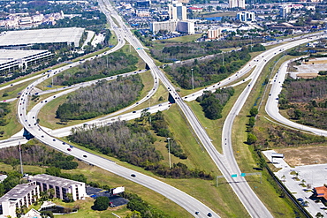 Aerial view of roads, Interstate 4, Orlando, Florida, USA