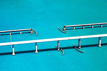 High angle view of bridges over the sea, Florida Keys, Florida, USA