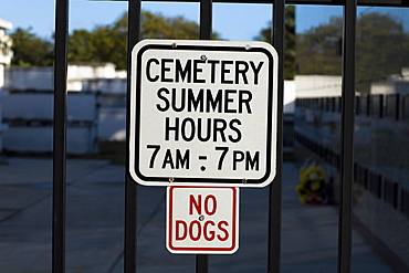 Close-up of an information board, Key West, Florida, USA