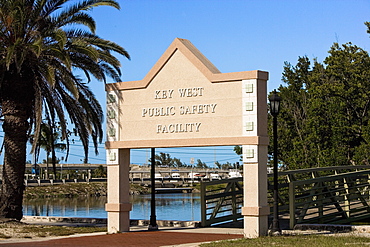 Information board in a park, Key West, Florida, USA