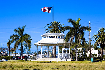 Building surrounded by palm trees in a park, Bayview Park, Key West, Florida, USA