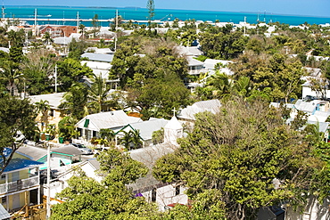 High angle view of buildings in a city, Key West, Florida, USA