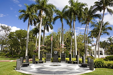 Memorials in a park, Las Olas Boulevard, Fort Lauderdale, Florida, USA