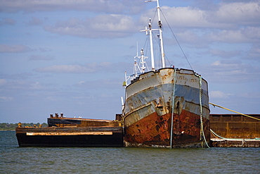 Industrial ship in the sea