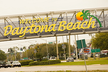 Signboard on a bridge, Daytona Beach, Florida, USA