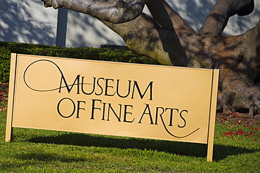 Close-up of an information board, Museum Of Fine Arts, St. Petersburg, Florida, USA