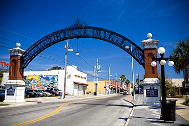 Archway over a road, Ybor City, Tampa, Florida, USA