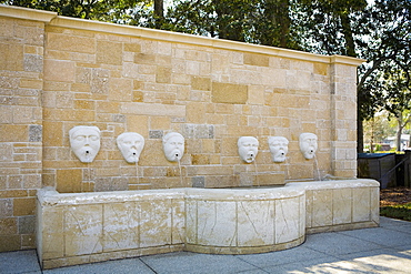 Drinking fountains on a wall, Fuente De Los Canos, St. Augustine, Florida, USA