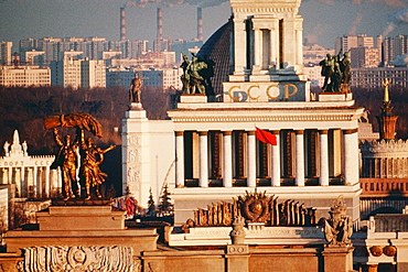 Facade of a building, Exhibition of Economic Achievement, Moscow, Russia