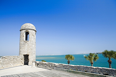 Lookout tower on a castle, Castillo De San Marcos National Monument, St.Augustine, Florida, USA