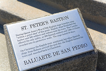 Close-up of an information board, Castillo De San Marcos National Monument, St. Augustine, Florida, USA