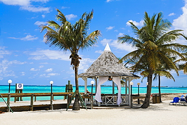 Beach hut on the beach, Cable Beach, Nassau, Bahamas