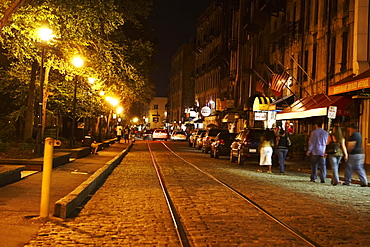 Cars in front of buildings, Savannah, Georgia, USA