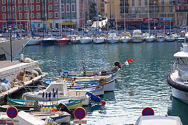 Boats docked at a harbor, Port of Fontvieille, Monte Carlo, Monaco