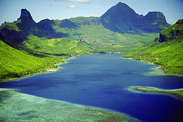 High angle view of a bay, Cooks Bay, Moorea, Society Islands, French Polynesia