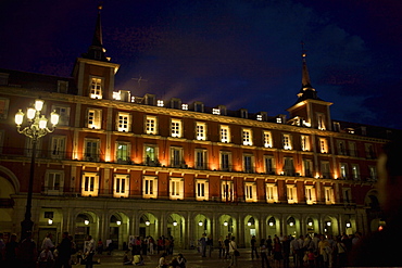 Tourists in front of a building, Plaza Mayor, Madrid, Spain