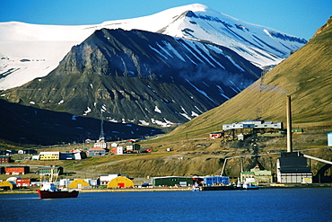 Boats docked at harbor, Spitsbergen, Svalbard Islands, Norway