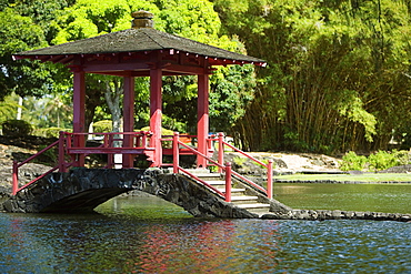 Gazebo in a park, Liliuokalani Park And Gardens, Hilo, Hawaii Islands, USA