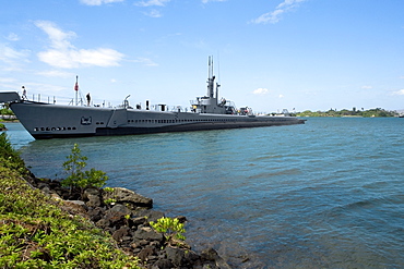 Military ship in the sea, USS Bowfin, Pearl Harbor, Honolulu, Oahu, Hawaii Islands, USA