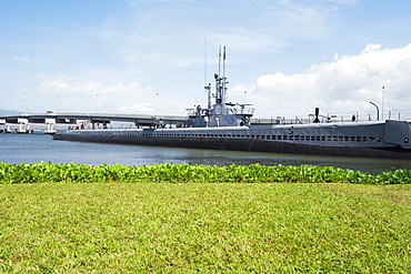 Military ship in the sea, USS Bowfin, Pearl Harbor, Honolulu, Oahu, Hawaii Islands, USA