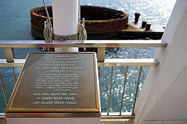 Memorial structure in the sea, Arizona Gun Turret, USS Arizona Memorial, Pearl Harbor, Honolulu, Oahu, Hawaii Islands, USA