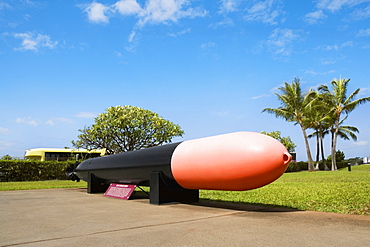 Missile sculpture in a park, Pearl Harbor, Honolulu, Oahu, Hawaii Islands, USA