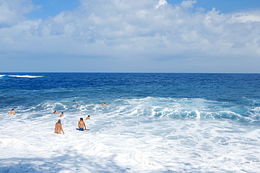 Group of people swimming in the sea, Big Island, Hawaii Islands, USA