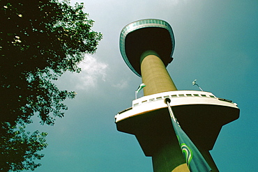 Low angle view of a communication tower, Rotterdam, Netherlands