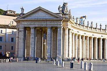 Facade of a church, Bernini's Colonnade, St. Peter's Square, Vatican City