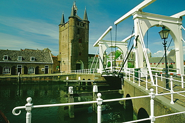 Drawbridge in a city, Zierikzee, Netherlands