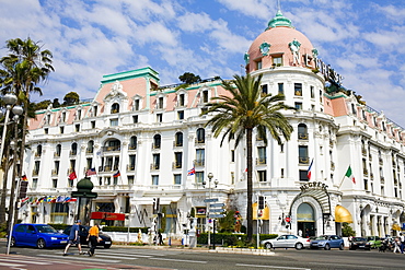 Hotel at a roadside, Hotel Negresco, Promenade des Anglais, Nice, France