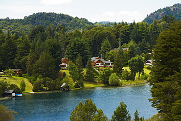 High angle view of a lake, Lake Nahuel Huapi, San Carlos De Bariloche, Argentina