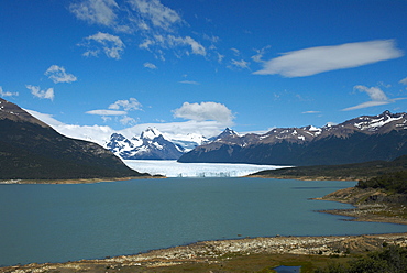 Lake passing through a mountain range, Moreno Glacier, Argentine Glaciers National Park, Lake Argentino, El Calafate, Patagonia, Argentina