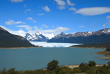 Lake passing through a mountain range, Moreno Glacier, Argentine Glaciers National Park, Lake Argentino, El Calafate, Patagonia, Argentina