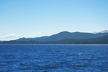 Lake in front of mountains, Lake Nahuel Huapi, San Carlos De Bariloche, Argentina