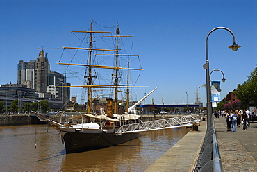 Tall ship in the sea, Corbeta Uruguay, Puerto Madero, Buenos Aires, Argentina