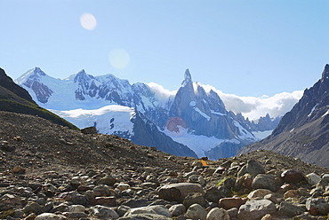 Panoramic view of mountains, Glacier Grande, Cerro Torre, Mt Fitzroy, Argentine Glaciers National Park, Chalten, Southern Patagonian Ice Field, Patagonia, Argentina