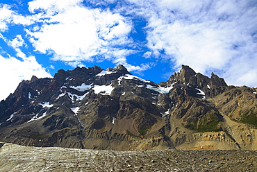 Clouds over mountains, Glacier Grande, Mt Fitzroy, Chalten, Southern Patagonian Ice Field, Patagonia, Argentina