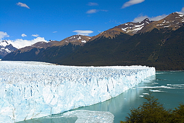 Glacier in a lake with mountains in the background, Moreno Glacier, Argentine Glaciers National Park, Lake Argentino, El Calafate, Patagonia, Argentina