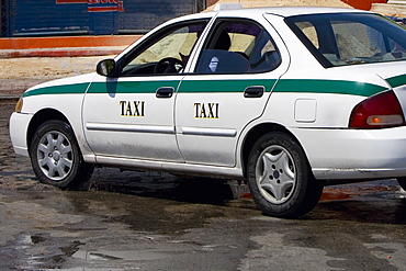 Taxi parked on the road, Cancun, Mexico