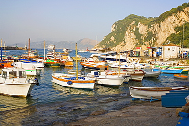 Boats at the dock, Marina Grande, Capri, Campania, Italy