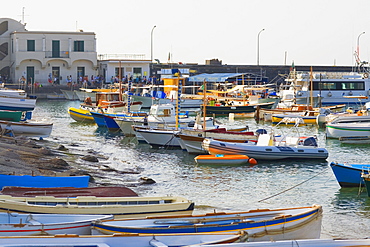 Boats docked at a port, Marina Grande, Capri, Campania, Italy