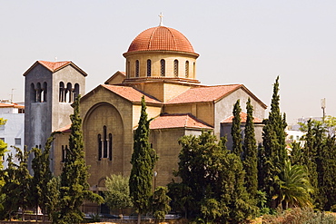 Trees in front of a church, Athens, Greece