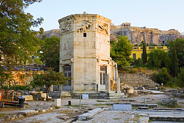 Old ruins of a tower, Tower Of The Winds, Roman Agora, Athens, Greece